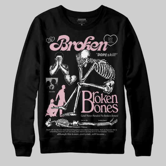 Air Max 95 OG “Pink Foam” DopeSkill Sweatshirt Broken Bones Graphic Streetwear - Black