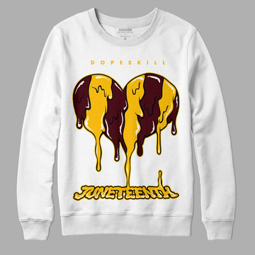 Dunk Yellow Bordeaux DopeSkill Sweatshirt Juneteenth Heart Graphic Streetwear - White