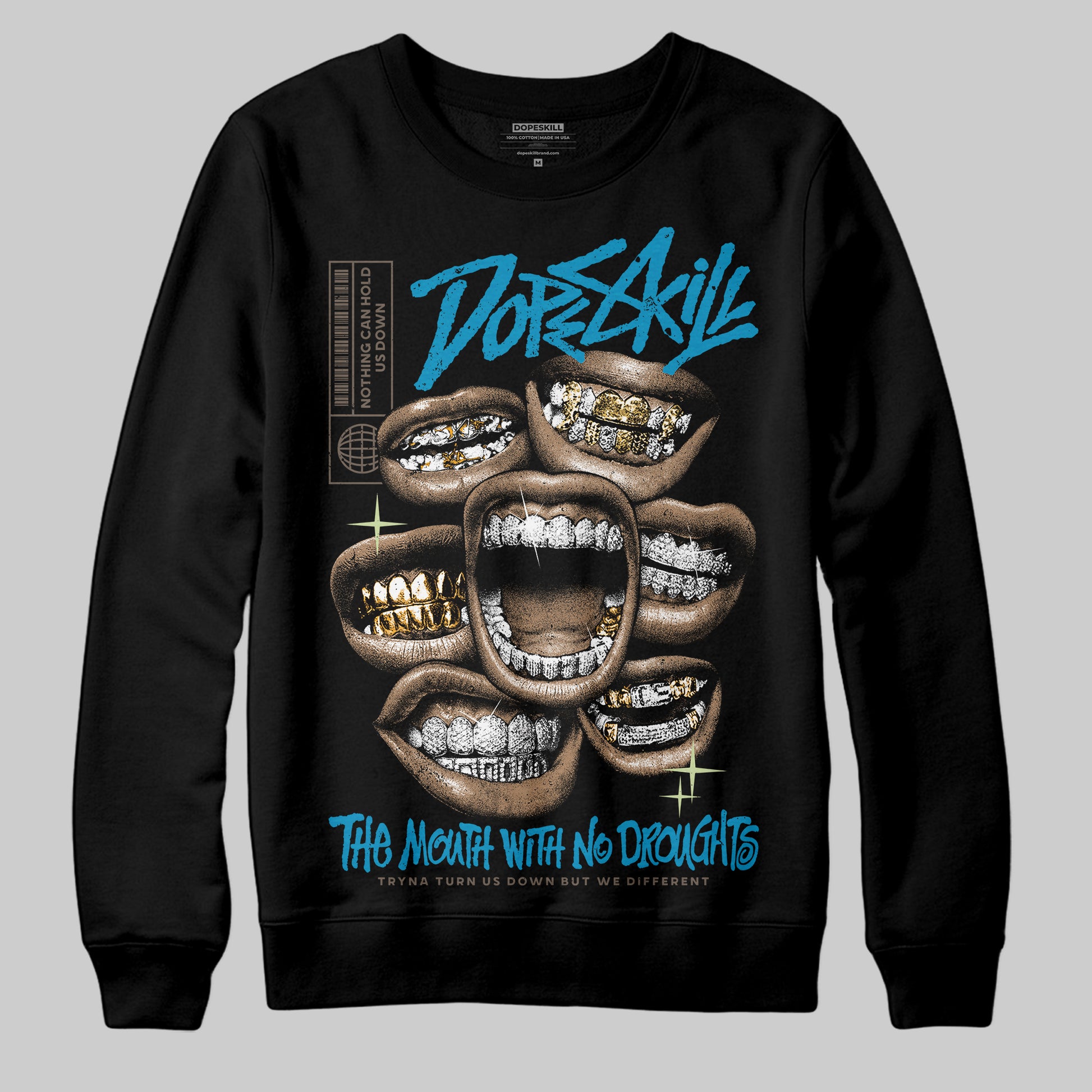 Jordan 3 GS “We Outside” DopeSkill Sweatshirt The Mouth With No Droughts Graphic Streetwear - Black