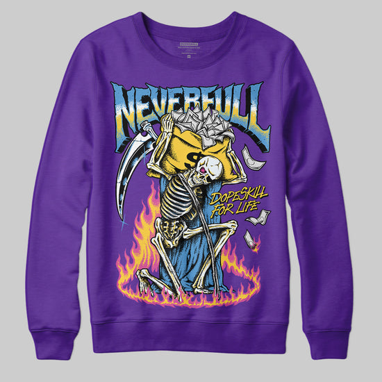 PURPLE Sneakers DopeSkill Purple Sweatshirt NeverFull Graphic Streetwear