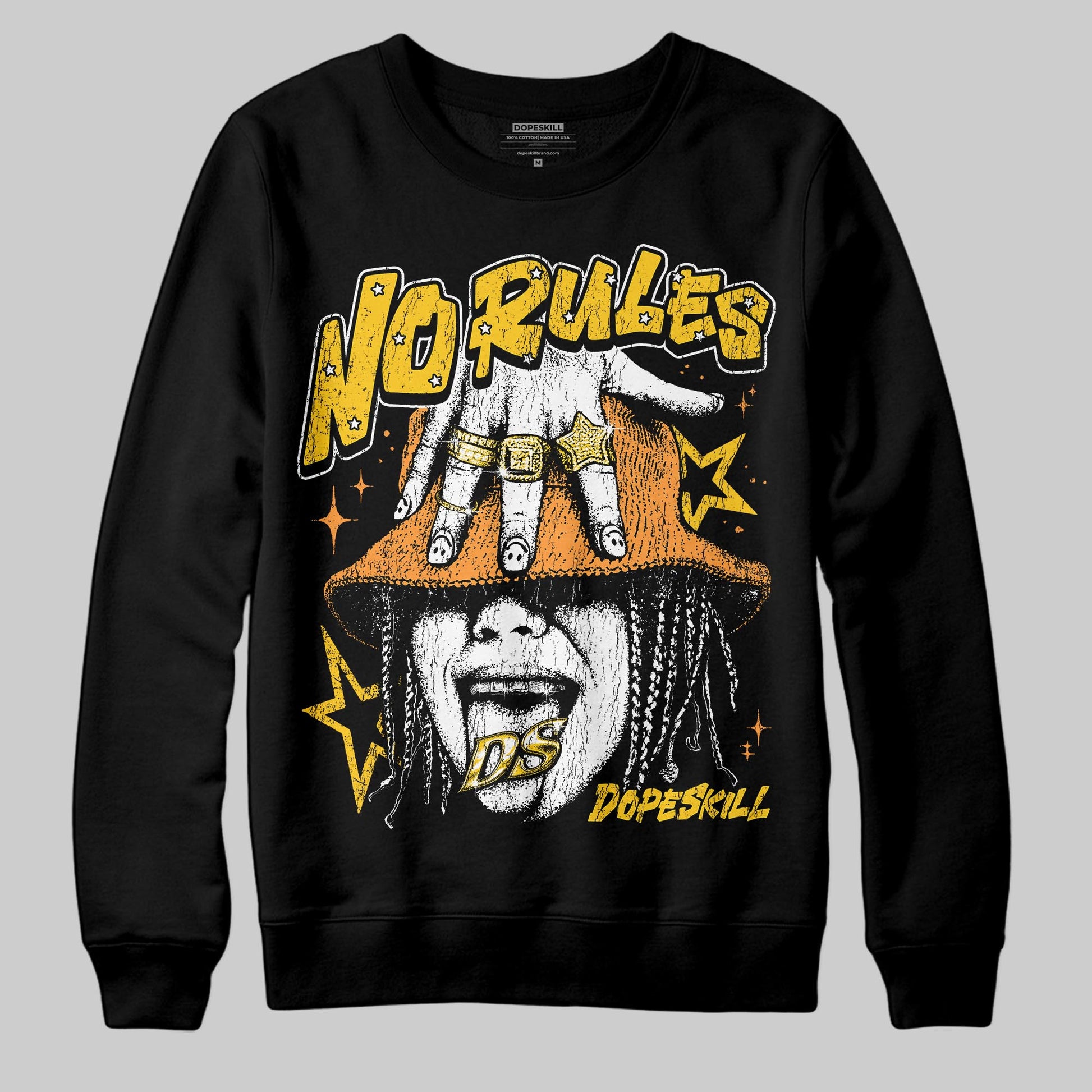 Yellow Sneakers DopeSkill Sweatshirt No Rules Graphic Streetwear - Black
