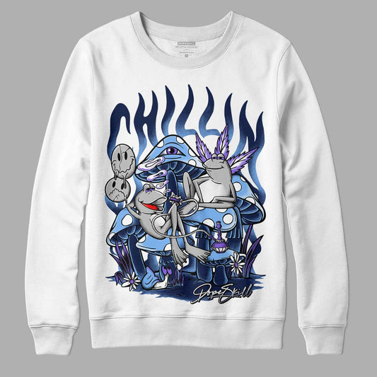 Jordan 5 Midnight Navy DopeSkill Sweatshirt Chillin Graphic Streetwear