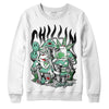 Jordan 1 High OG Green Glow DopeSkill Sweatshirt Chillin Graphic Streetwear - White 