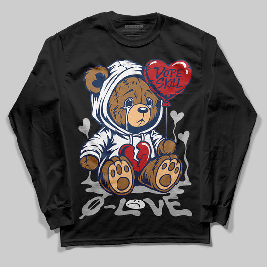 Jordan 4 SB “Summit White/Navy” DopeSkill Long Sleeve T-Shirt Broken Bear Graphic Streetwear - Black