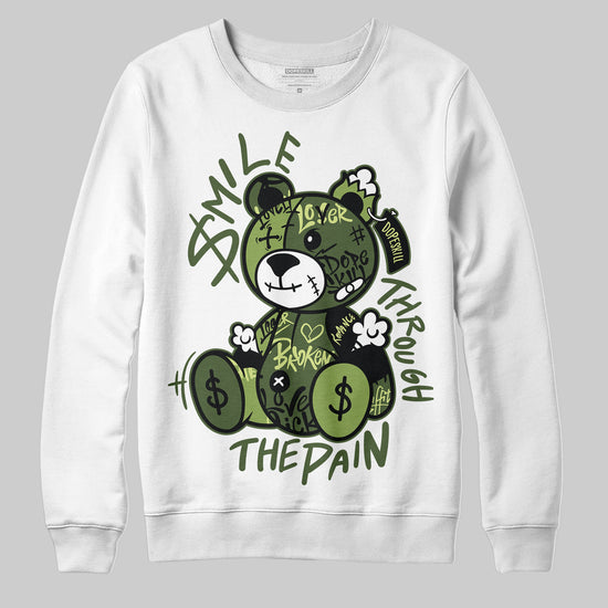 Foamposite Pro 'Pine Green' DopeSkill Sweatshirt Smile Through The Pain Graphic Streetwear - White