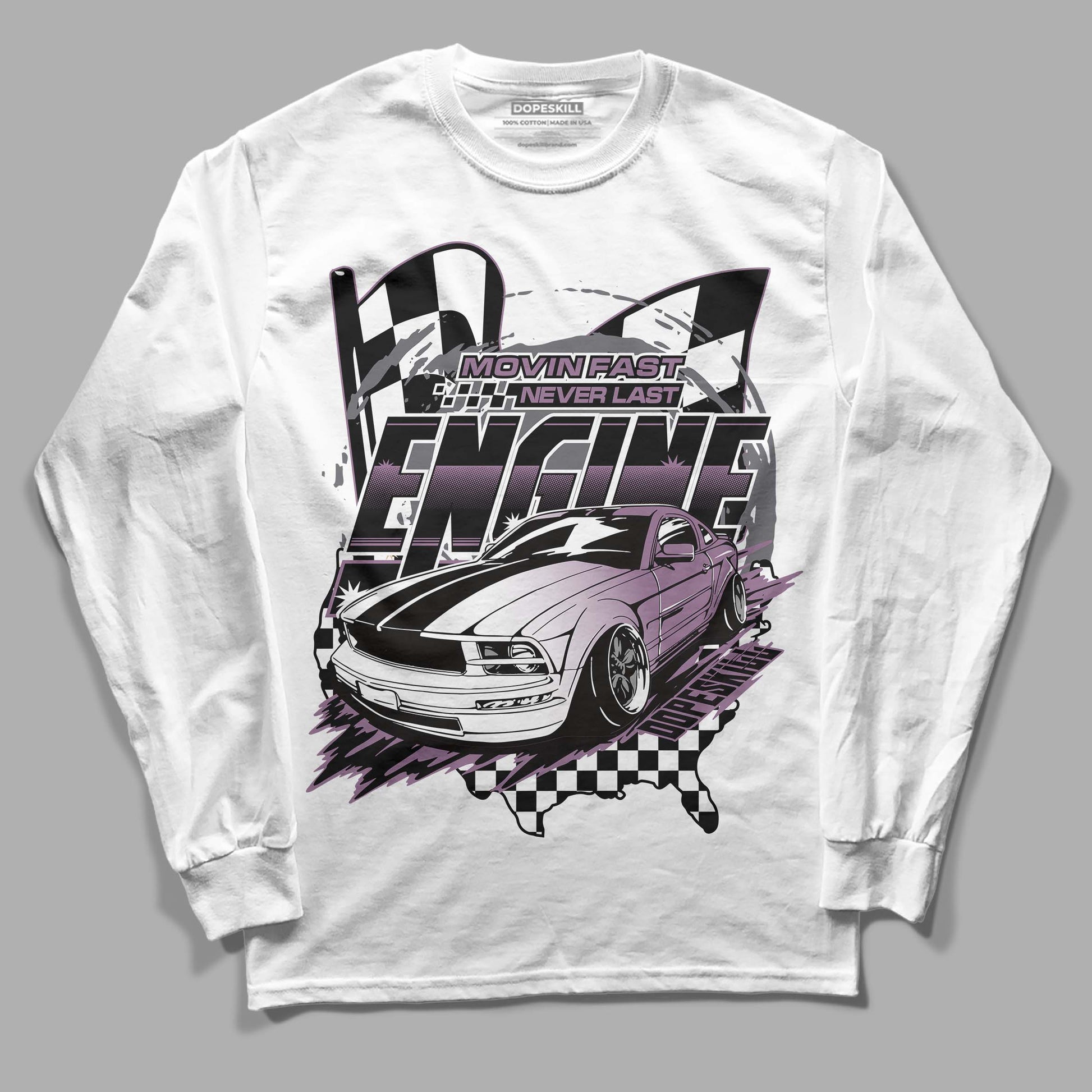 Jordan 2 “Mauve/Off-Noir” DopeSkill Long Sleeve T-Shirt ENGINE Tshirt Graphic Streetwear - White 