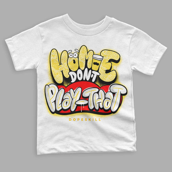 Jordan 11 Low 'Yellow Snakeskin' DopeSkill Toddler Kids T-shirt Homie Don't Play That Graphic Streetwear - White