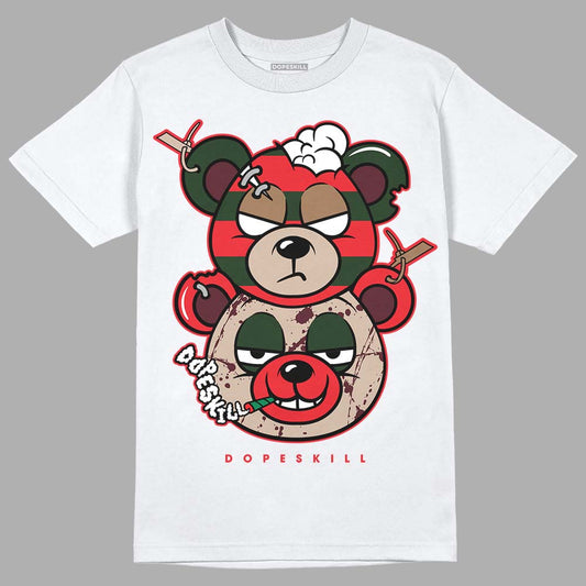 Dunk Low Freddy Krueger DopeSkill T-Shirt New Double Bear Graphic Streetwear - White