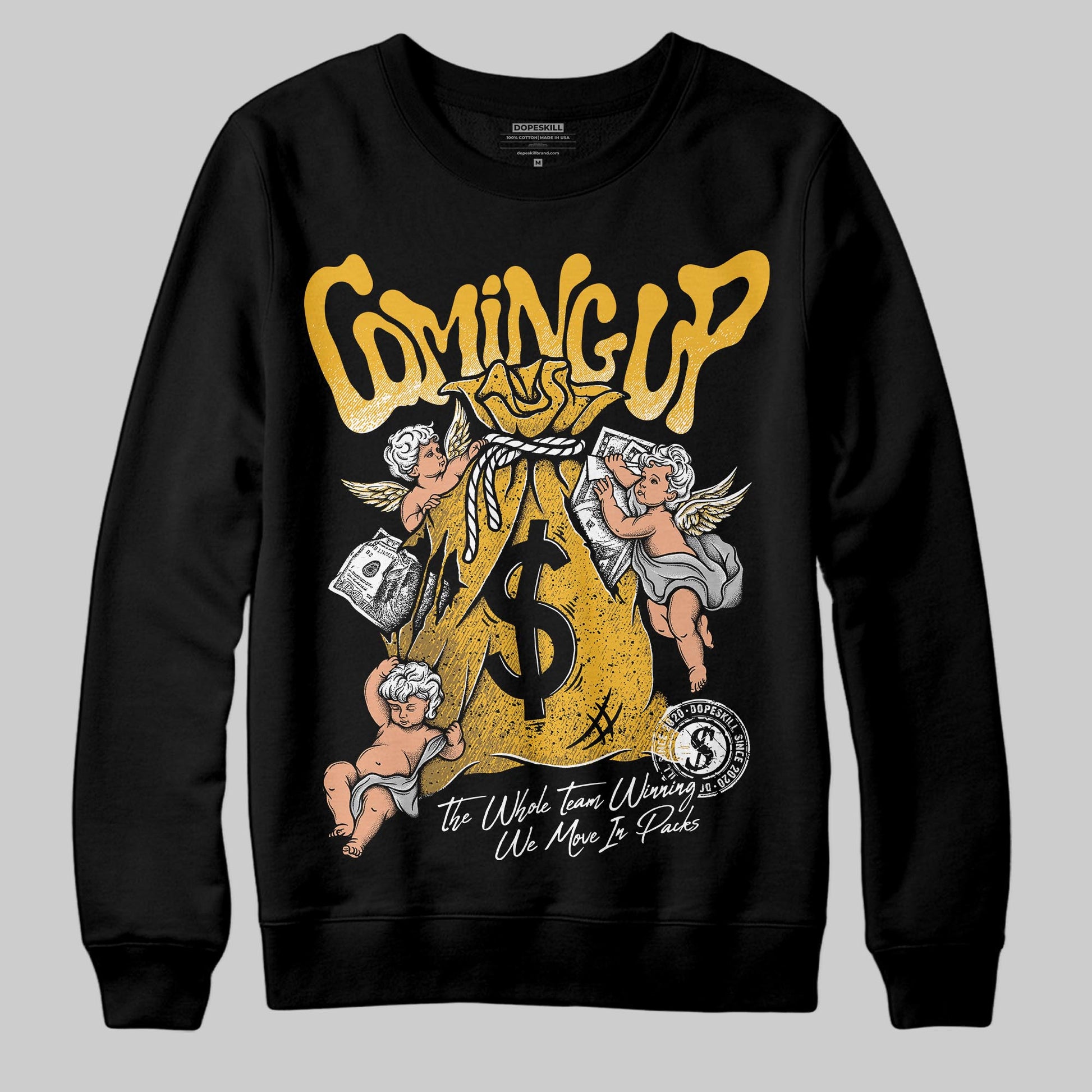 Jordan 5 'Tokyo' DopeSkill Sweatshirt Money Bag Coming Up Graphic Streetwear - Black