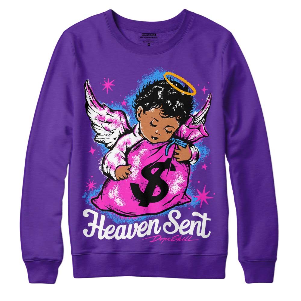 PURPLE Sneakers DopeSkill Purple Sweatshirt Heaven Sent Graphic Streetwear