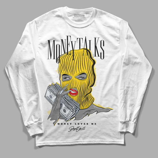 Jordan 6 “Yellow Ochre” DopeSkill Long Sleeve T-Shirt Money Talks Graphic Streetwear - White