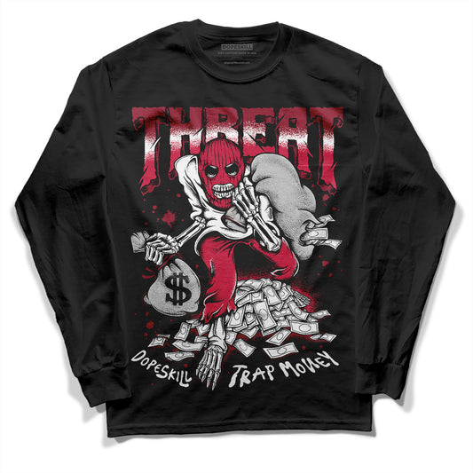 Jordan 1 Retro High '85 OG Metallic Burgundy DopeSkill Long Sleeve T-Shirt Threat Graphic Streetwear - Black