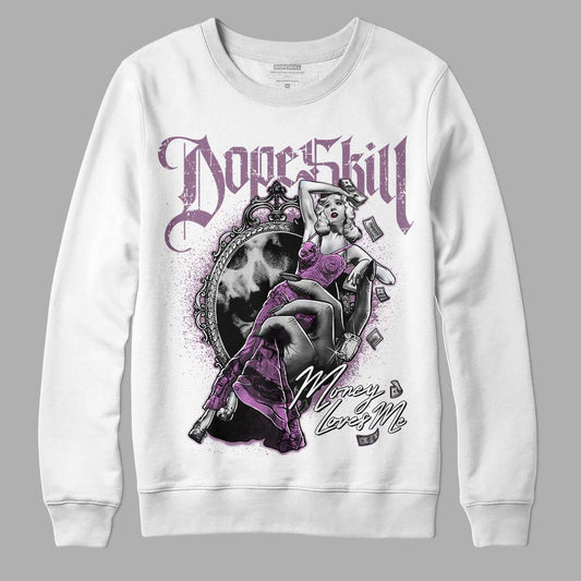 Jordan 2 “Mauve/Off-Noir” DopeSkill Sweatshirt Money Loves Me Graphic Streetwear - White 