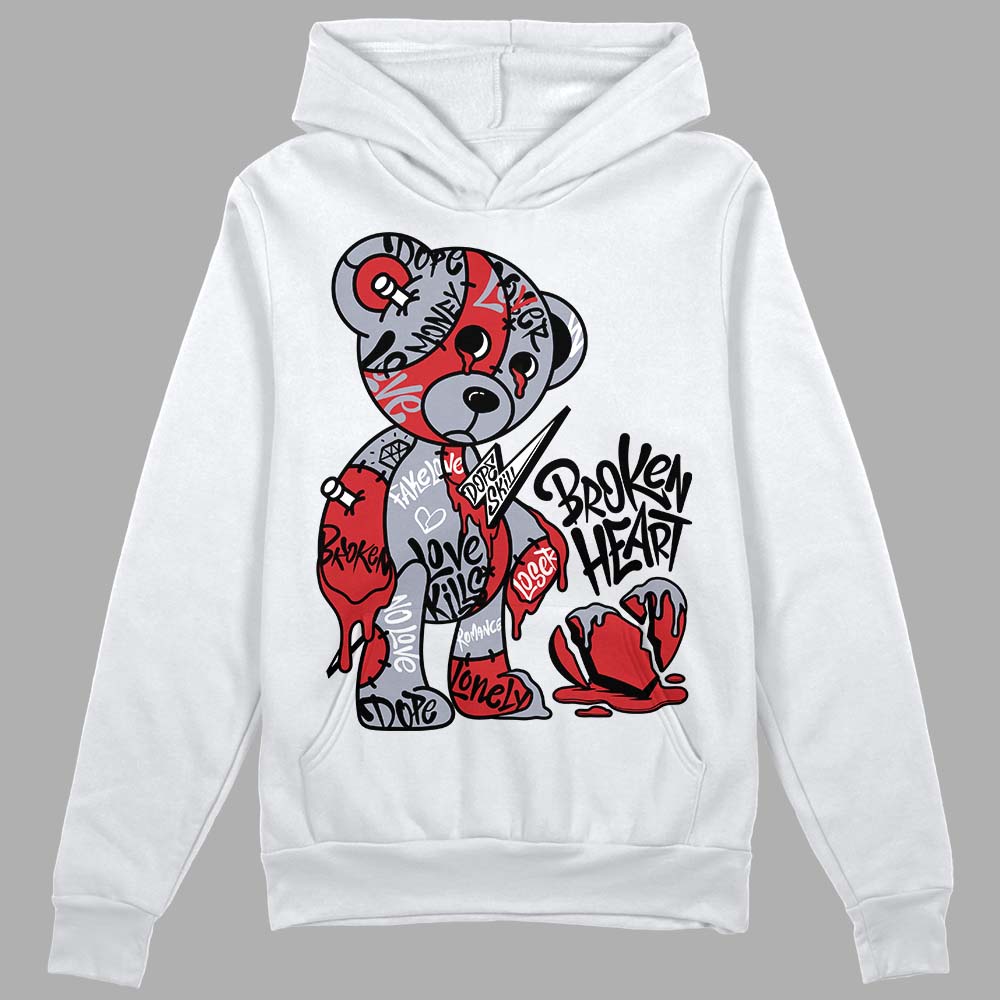 Jordan 4 “Bred Reimagined” DopeSkill Hoodie Sweatshirt Broken Heart Graphic Streetwear - White