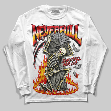 Jordan 3 Fire Red DopeSkill Long Sleeve T-Shirt NeverFull Graphic Streetwear - White 