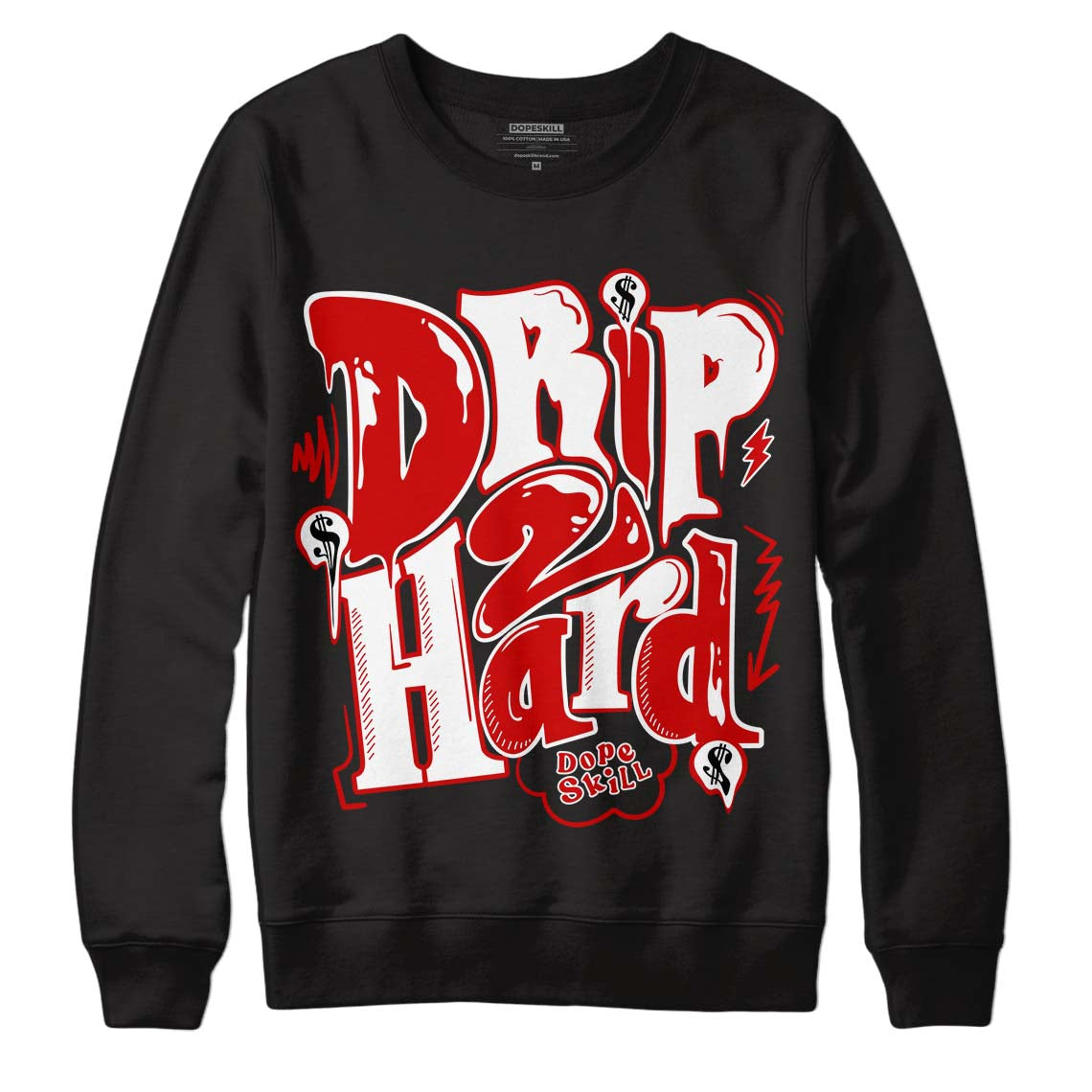 Jordan 1 Retro Low "Black Toe" DopeSkill Sweatshirt Drip Too Hard Graphic Streetwear - Black