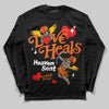 Orange Sneakers DopeSkill Long Sleeve T-Shirt New Love Heals Graphic Streetwear - Black