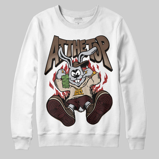 A Ma Maniére x Air Jordan 4 “Dark Mocha” DopeSkill Sweatshirt At The Top Graphic Streetwear - White