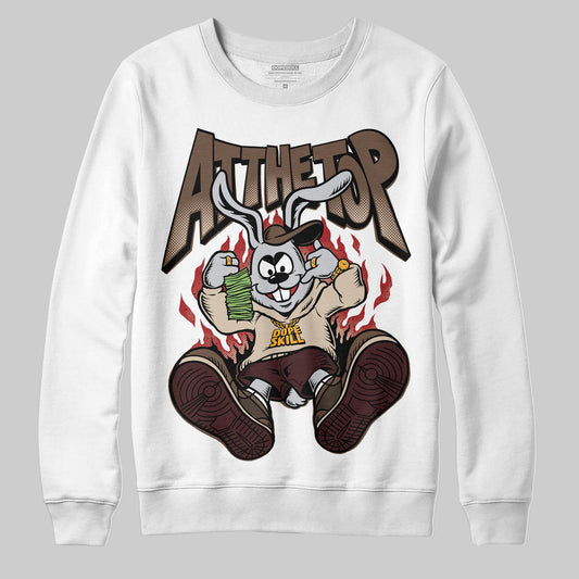 A Ma Maniére x Air Jordan 4 “Dark Mocha” DopeSkill Sweatshirt At The Top Graphic Streetwear - White