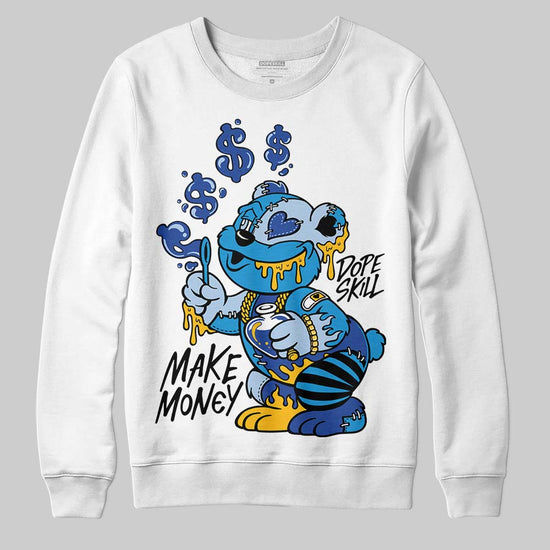 Royal Blue Sneakers DopeSkill Sweatshirt Make Money Graphic Streetwear - White
