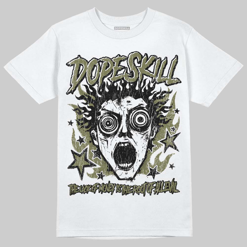 Olive Sneakers DopeSkill T-Shirt Root of Evil Graphic Streetwear - White