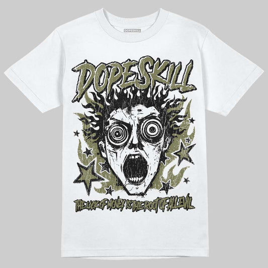 Olive Sneakers DopeSkill T-Shirt Root of Evil Graphic Streetwear - White
