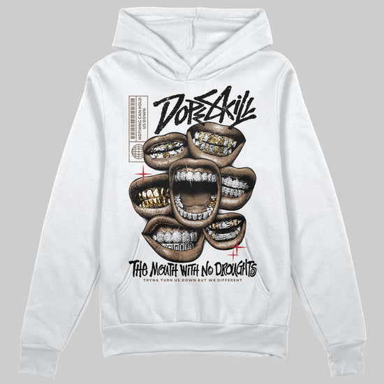 Jordan 9 'Olive' DopeSkill Hoodie Sweatshirt The Mouth With No Droughts Graphic Streetwear - White