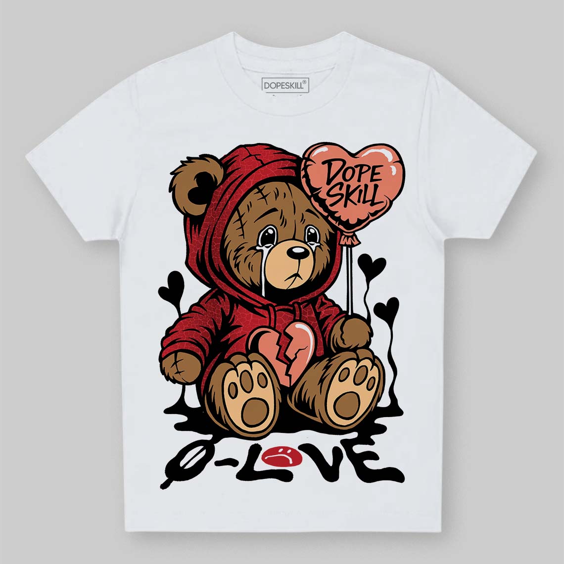 Jordan 1 High OG “Ruby” DopeSkill Toddler Kids T-shirt Broken Bear Graphic Streetwear - White