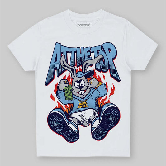 University Blue Sneakers DopeSkill Toddler Kids T-shirt At The Top Graphic Streetwear - White
