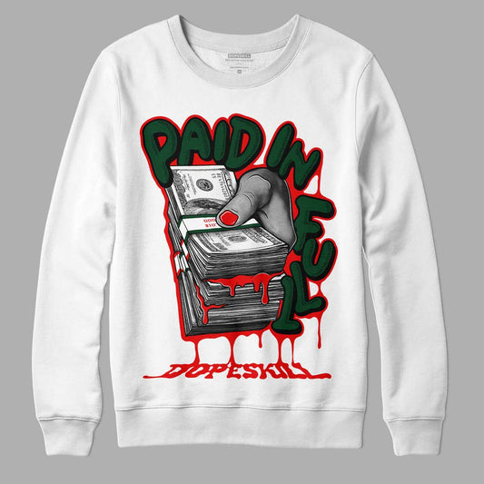Jordan 2 White Fire Red DopeSkill Sweatshirt Paid In Full Graphic Streetwear - White