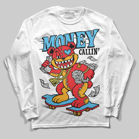 Red Sneakers DopeSkill Long Sleeve T-Shirt Money Callin' Graphic Streetwear - White