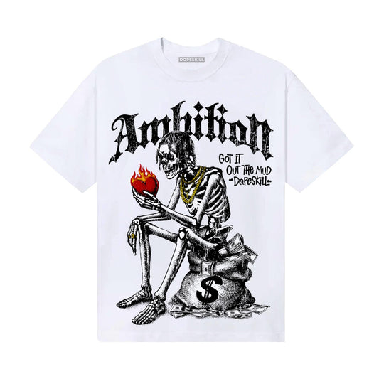 Black and White Sneakers DopeSkill T-Shirt Ambition Graphic Streetwear - White 