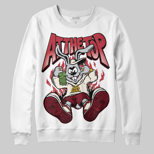 Jordan 4 “Sierra Red" DopeSkill Sweatshirt At The Top Graphic Streetwear - White