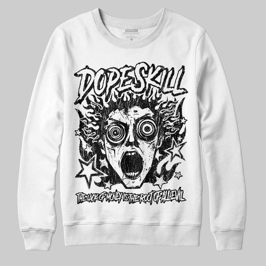 Black and White Sneakers DopeSkill Sweatshirt Root of Evil Graphic Streetwear - White