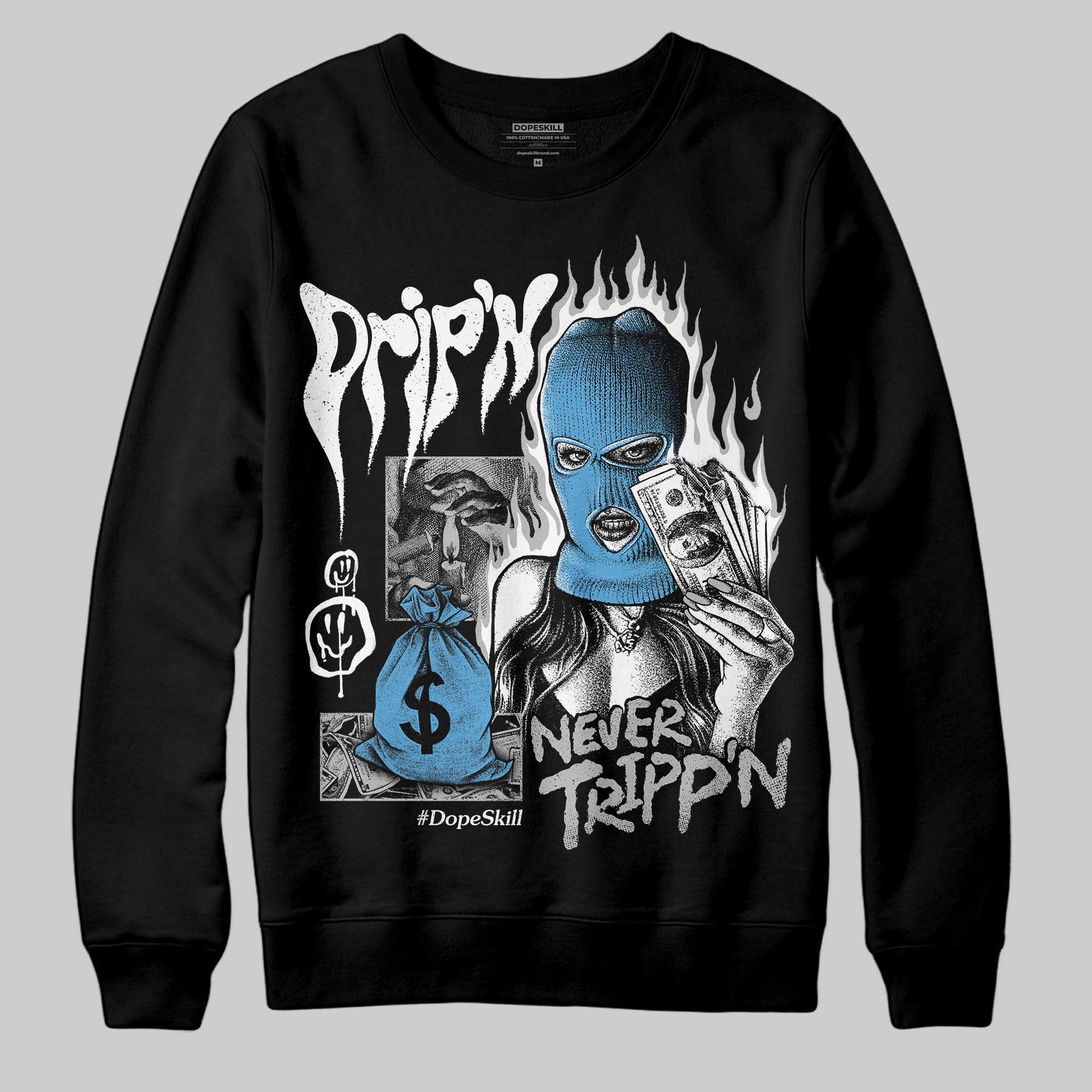 Jordan 10 OG “Steel” DopeSkill Sweatshirt Drip'n Never Tripp'n Graphic Streetwear - Black