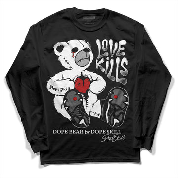 Jordan 14 "Black/White" DopeSkill Long Sleeve T-Shirt Love Kills Graphic Streetwear - Black