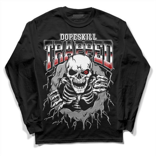 Jordan 14 "Black/White" DopeSkill Long Sleeve T-Shirt Trapped Halloween Graphic Streetwear - black