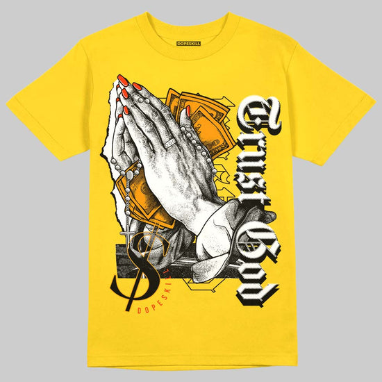 Jordan 6 “Yellow Ochre” DopeSkill Yellow T-shirt Trust God Graphic Streetwear