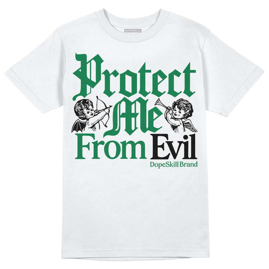 Jordan 5 “Lucky Green” DopeSkill T-Shirt Protect Me From Evil Graphic Streetwear - White