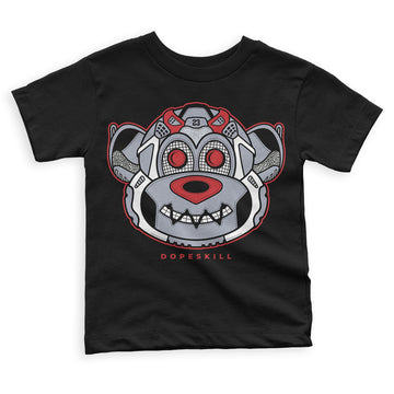 Jordan 4 “Bred Reimagined”  DopeSkill Toddler Kids T-shirt Monk Graphic Streetwear - Black