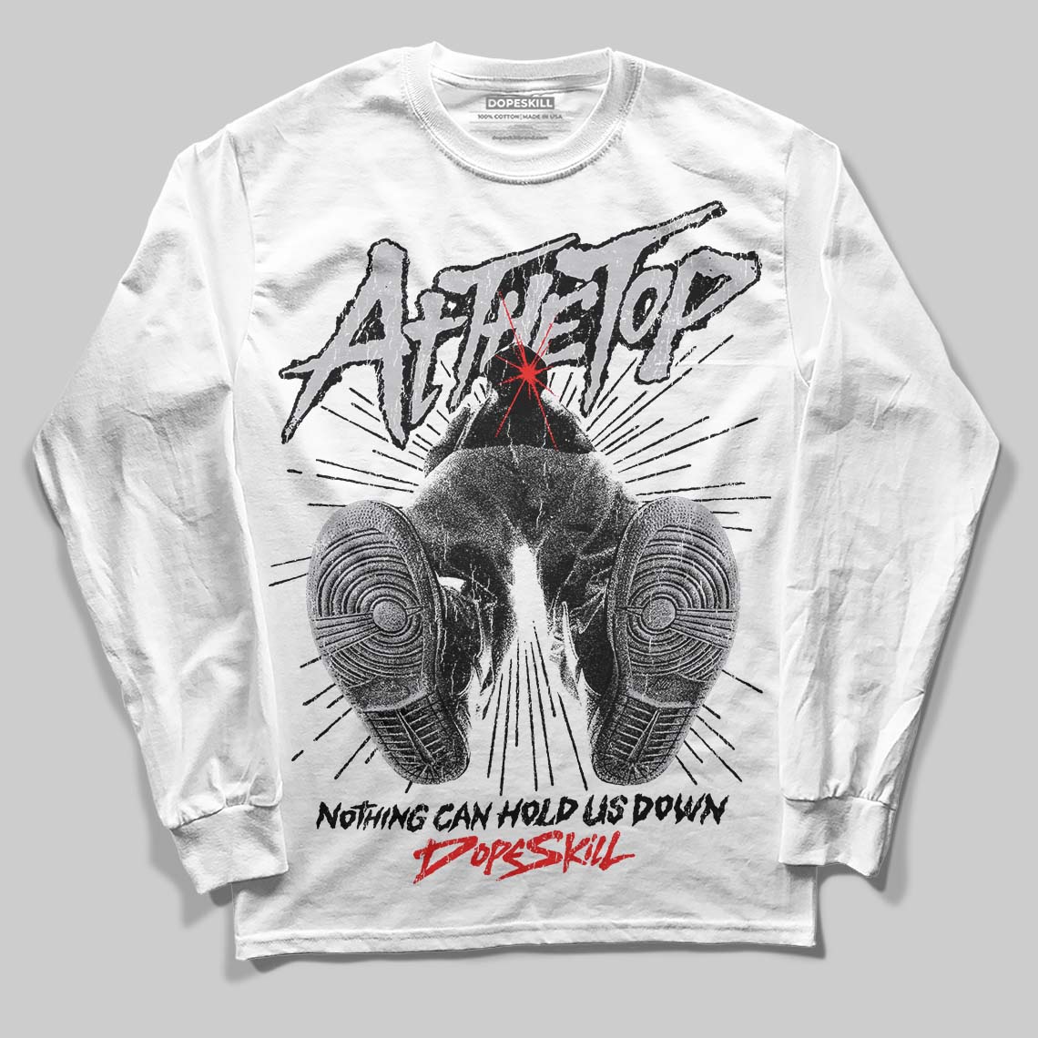 Grey Sneakers DopeSkill Long Sleeve T-Shirt Nothing Can Hold US Down Graphic Streetwear - White
