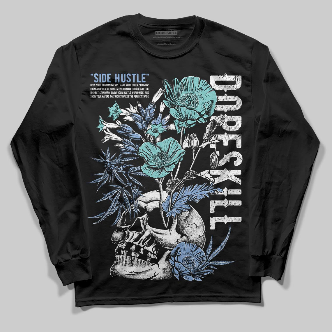 Jordan 4 WMNS 'Forget Me Not' DopeSkill Long Sleeve T-Shirt Side Hustle Graphic Streetwear - black