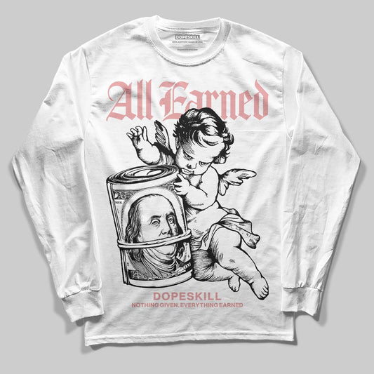 Harris Tweed x Wmns Dunk Low 'Black Phantom' DopeSkill Long Sleeve T-Shirt All Earned Graphic Streetwear - White 