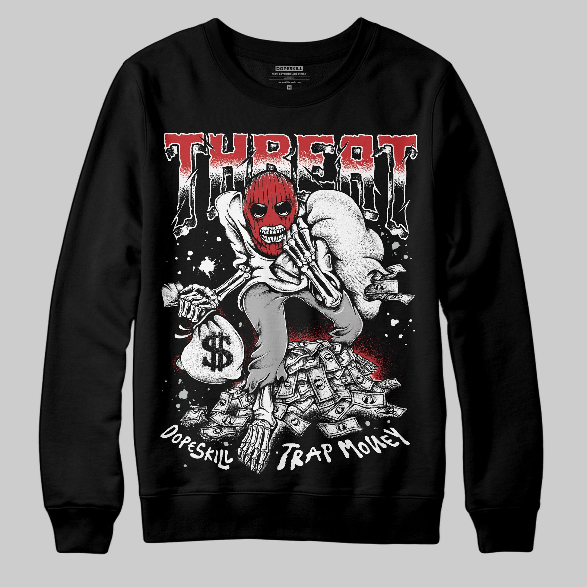 Jordan 11 “Bred Velvet” DopeSkill Sweatshirt Threat Graphic Streetwear - black