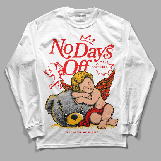 Red Sneakers DopeSkill Long Sleeve T-Shirt New No Days Off Graphic Streetwear - White