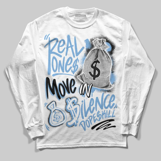 Jordan 12 Retro 'Melo' DopeSkill Long Sleeve T-Shirt Real Ones Move In Silence Graphic Streetwear - White