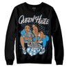 Jordan 4 Retro Military Blue DopeSkill Sweatshirt Queen Of Hustle Graphic Streetwear - Black