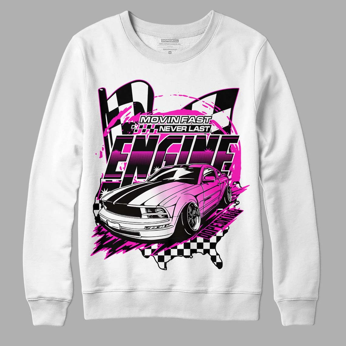 Dunk Low GS “Active Fuchsia” DopeSkill Sweatshirt ENGINE Tshirt Graphic Streetwear - White