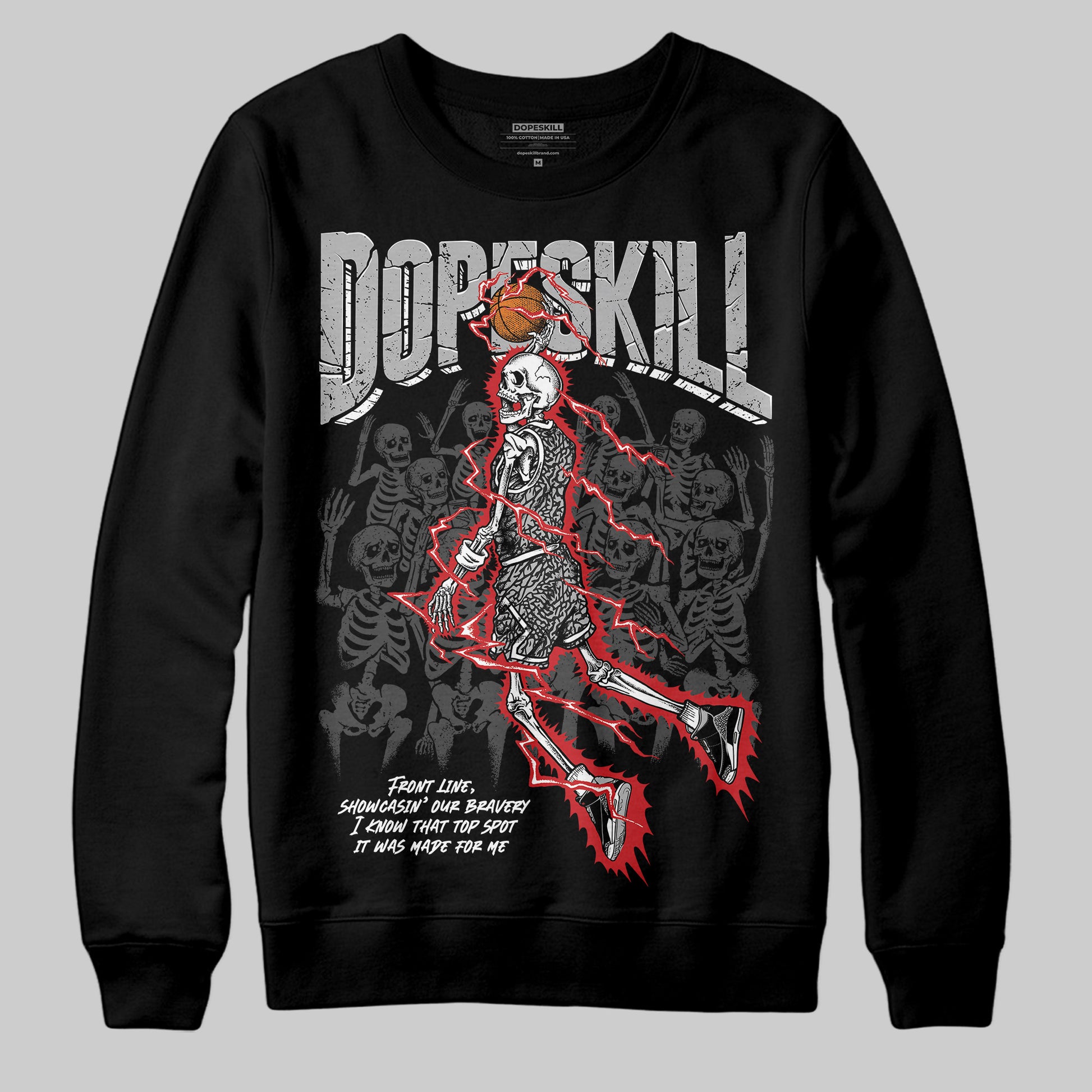 Jordan 3 OG “Black Cement” DopeSkill Sweatshirt Thunder Dunk Graphic Streetwear - Black