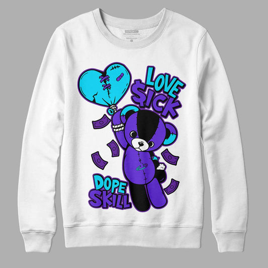 Jordan 6 "Aqua" DopeSkill Sweatshirt Love Sick Graphic Streetwear - White 